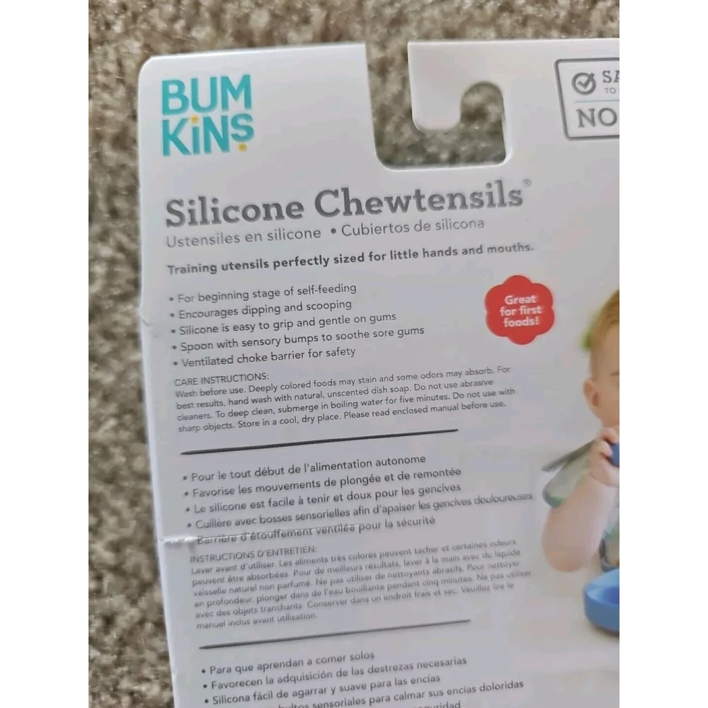 Bumkins Silicone Chewtensils Fork Spoon Set Purple
